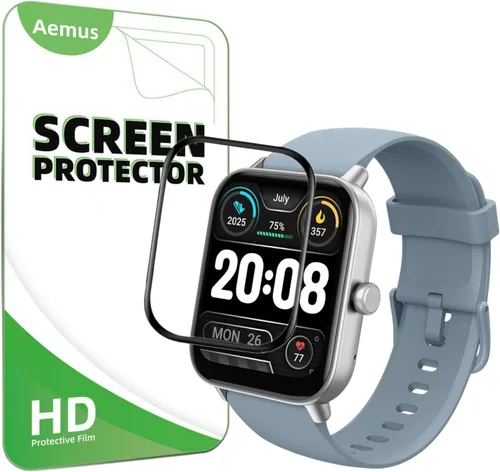 Protector de pantalla compatible con Quiacn IDW19 Smart Watch de 1.8 pulgadas (paquete de 3) 3D de cobertura completa PMMA, compatible con Gydom,