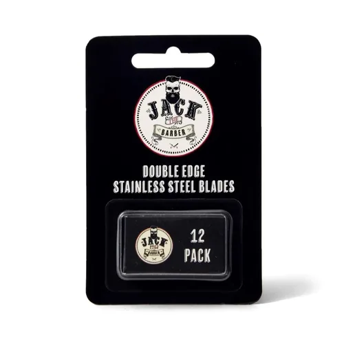 Jack The Barber Paquete de 12 cuchillas de afeitar de seguridad, recambio de una sola hoja para afeitado húmedo clásico, repuestos de cuchillas de