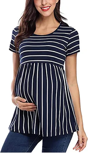 Miniatura 2 de Camisetas de manga estampada para embarazo, camisetas de maternidad para mujer, de moda, de maternidad, de 6 meses, para bebé niña
