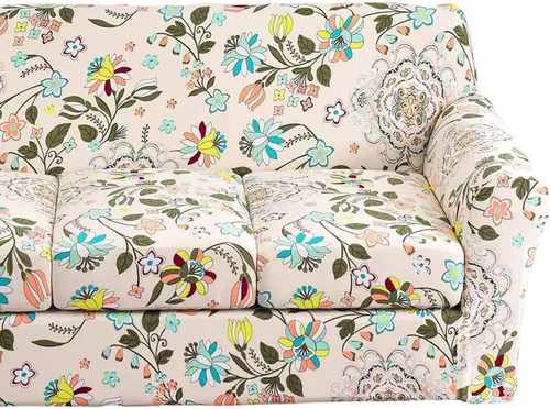 Miniatura 24 de Fundas elásticas para sofá de 1/2/3 cojines, funda estampada con fundas de cojín de asiento separadas, fundas de sofá lavables, protector de muebles