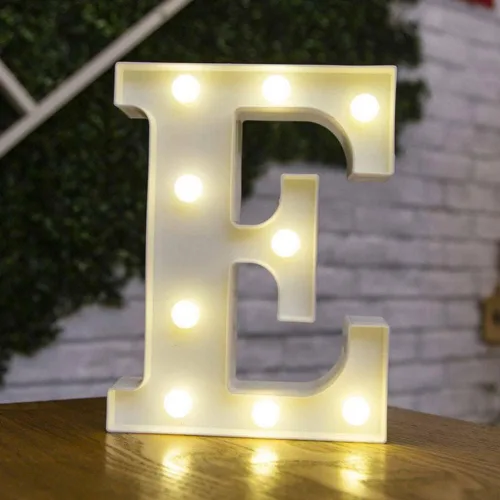 Miniatura 11 de anso Letras LED del alfabeto con números iluminados, letras de plástico blanco, decoración de pie de la A a la Z 0 ~ 9 (rosa corazón)