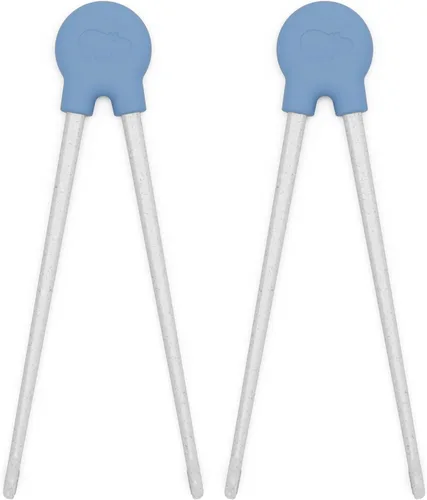 Lalo Palillos para niños - Juego de 2 palillos de entrenamiento hechos de silicona y paja de trigo ecológica PP - Edades de 2 años en adelante -