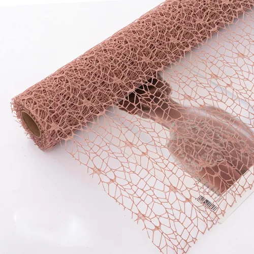 Miniatura 17 de Papel de regalo de malla de jacquard coreano con flores caladas 1 rollo, suministros para floristería, papel para envolver ramos de flores, Blanco