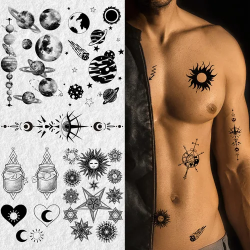 Miniatura 5 de Cerlaza Tatuajes temporales para hombres y mujeres, 30 hojas de tatuajes falsos de mano pequeña para arte corporal de adultos, calcomanías