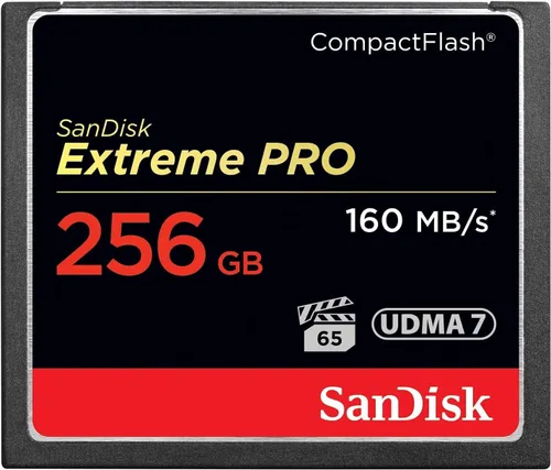 SanDisk 256GB Extreme PRO Tarjeta de Memoria CompactFlash UDMA 7 Velocidad Hasta 160MB/s - SDCFXPS-256G-X46