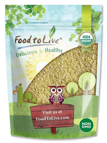 Trigo Bulgur orgánico, 5 libras – Grano entero sin OMG, granos cocidos, bayas kosher Borghul, semillas a granel, grueso, alto en fibra dietética,