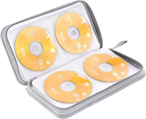 Miniatura 5 de Funda para CD, capacidad 80, con función atril, para almacenamiento de DVD, VCD y Blu-ray (Blanco)
