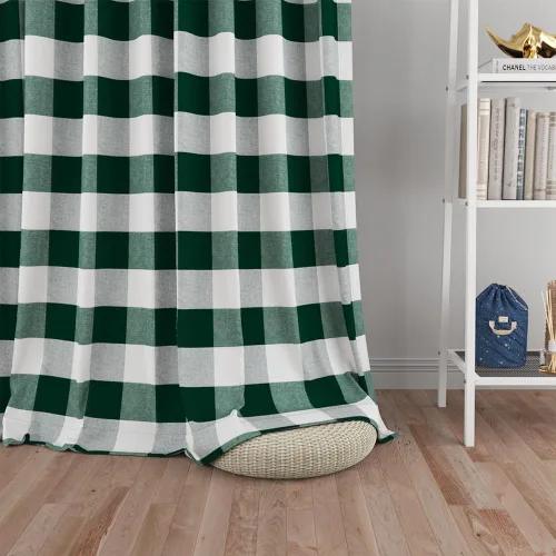 Miniatura 42 de UPOPO Cortinas de ventana Buffalo Check 122 cm de largo, cortinas de algodón para sala de estar, paneles de cortina a cuadros para dormitorio
