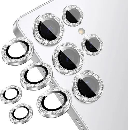 Miniatura 10 de Protector de lente de cámara compatible con iPhone 11, 11 Mini, 11 Pro y iPhone 11 Pro Max (paquete de 3 + 1), purpurina brillante, funda de cámara