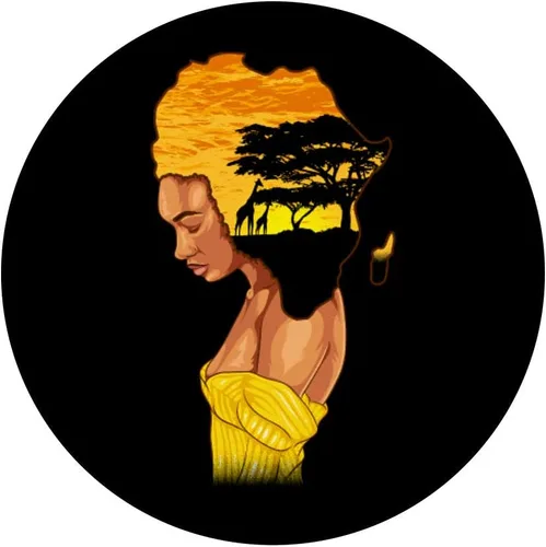 Miniatura 3 de Mujeres Fuertes Negro Reina Mapa Africano Natural Pelo Pride PopSockets Agarre y Soporte para Teléfonos y Tabletas, Negro