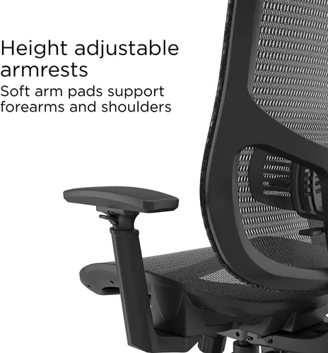 Miniatura 5 de STAPLES Kroy - Silla ergonómica de malla, ergonómica, soporte lumbar, altura ajustable, color negro