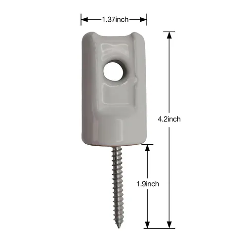 Miniatura 2 de Aislador eléctrico de porcelana para cerca, aislador de tornillo de retardo de porcelana, paquete de 12