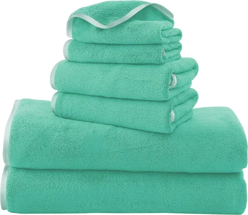 Miniatura 58 de TENSTARS Toallas de baño de seda con dobladillo para baño en liquidación - 27 x 55 pulgadas, ligeras, finas y de secado rápido, toalla absorbente