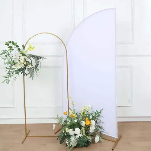 Miniatura 10 de Efavormart - Juego de 4 fundas de elastano beige para arco de media luna, fundas de telón de fondo Chiara de 2.5 pies a 7 pies para escenarios