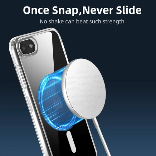 Miniatura 4 de Yriklso Funda magnética para iPhone SE 2022/iPhone SE 2020/iPhone 8 (4.7 pulgadas), imanes integrados compatibles con MagSafe, transparente