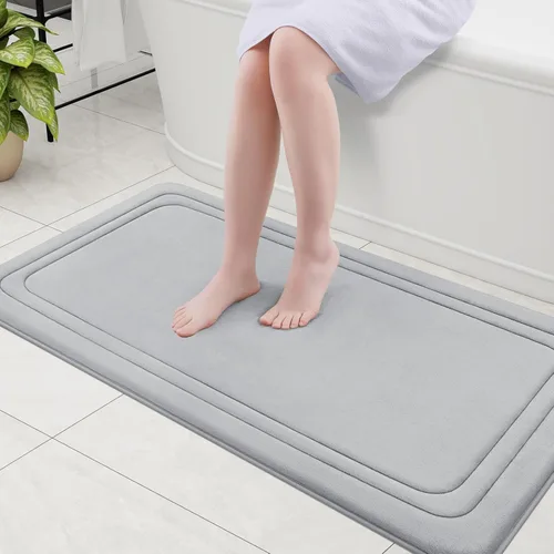 Miniatura 46 de Grandaily Alfombra de baño de espuma viscoelástica de 24 x 16 pulgadas, ultrasuave, antideslizante y absorbente, lavable a máquina, cómoda alfombra
