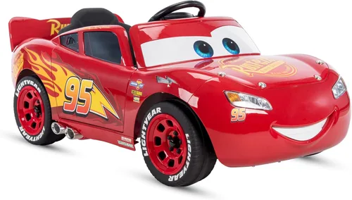 Huffy Lightning McQueen - Auto de juguete de 6 V con faros delanteros y sonidos del motor, pedal de conducción, hasta 2.5 MPH, edades de 3 a 7 años