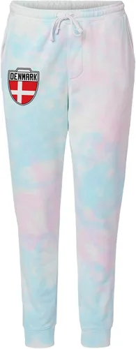Miniatura 2 de Denmark Crest - Danish National Soccer Cup Unisex Drawstring Fleece Jogger Pants (X-Small, Tie Dye Cotton Candy)