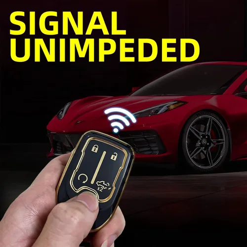 Miniatura 4 de Funda para llavero Chevrolet con llavero de TPU suave para llave de automóvil, protección de 360 grados para GMC Suburban Tahoe Silverado Terrain