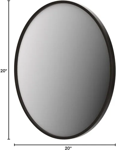 Miniatura 7 de Growsun Espejo redondo negro de 20 pulgadas, espejo de pared circular para tocador de baño, entrada, sala de estar con marco de metal