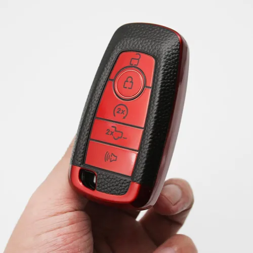 Miniatura 6 de Funda para llavero Ford Fusion F150 F250 F350 F450 F550 Edge Explorer Escape Mustang Smart Remote Car Accessories (rojo)