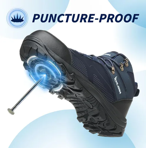 Miniatura 5 de Botas impermeables con punta de acero para hombres, de ancho amplio, antideslizantes, para trabajo, ligeras, zapatos de seguridad, antideslizantes