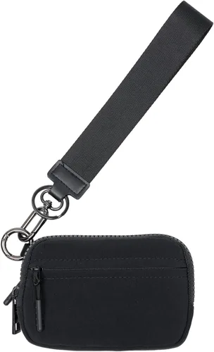 Miniatura 11 de YDF Cartera de nailon RFID de 2ª generación para mujer, cartera de pulsera con ventana de identificación, ranura para lápiz labial y llavero