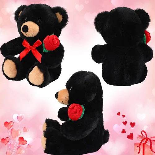Miniatura 4 de Civaner Regalo de oso con rosa, divertido y lindo oso de peluche para niños pequeños, mamá, día de la madre, novia, cumpleaños, boda, 11.8 pulgadas