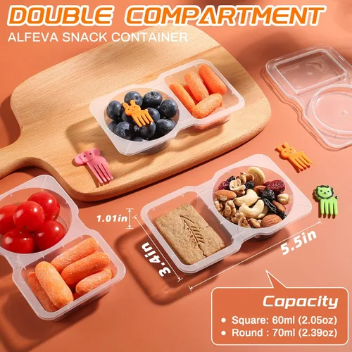 Miniatura 3 de ALFEVA 24 recipientes reutilizables para aperitivos con tapas control de porciones, artículos esenciales para campamento, recipientes de preparación