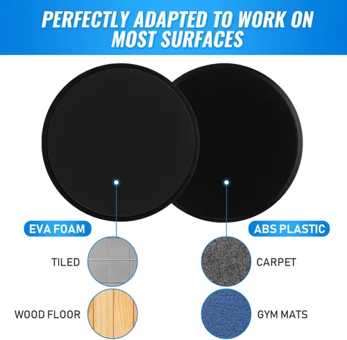 Miniatura 4 de Wettarn 24 unidades deslizantes de núcleo para entrenar ejercicio abdominal, discos deslizantes de doble cara, deslizadores de fitness