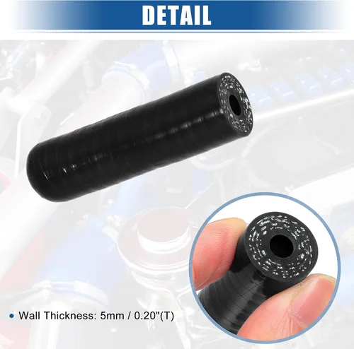 Miniatura 4 de uxcell 1 Unidades 0.236 in ID silicona refrigerante tapa con abrazadera para calentador de refrigerante derivación vacío puerto de agua negro