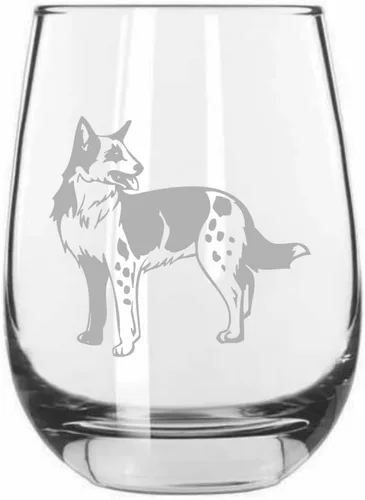 Miniatura 247 de Sakhalin Husky Dog - Copa de vino grabada personalizada de 15.25 onzas sin tallo