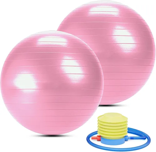 Miniatura 8 de Pelota de yoga y pilates, antideslizante, goma resistente, 22 pulgadas, entrenamiento de equilibrio de postura mejorado, con bomba rápida, diseño