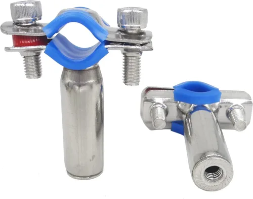 Miniatura 2 de Abrazadera de tubo ajustable de acero inoxidable - Soporte de montaje en pared/techo para tubo de 1/2 pulgada (19 mm), abrazaderas resistentes a