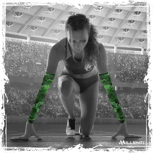 Miniatura 133 de Millenti Manga de compresión de brazo de enfriamiento – Mangas de recuperación deportiva de protección solar, se enfría cuando está mojado, unisex