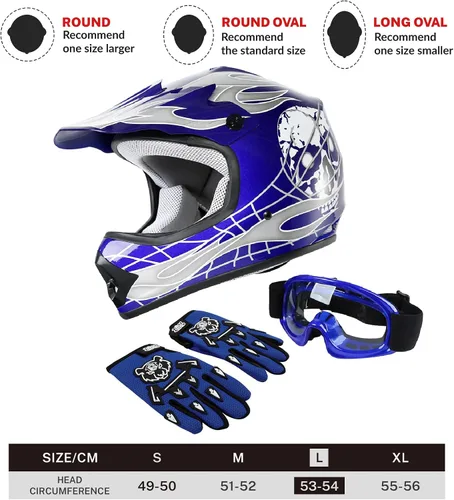 Miniatura 4 de SLMOTO Dot Casco para niños y jóvenes de motocross, casco de motocicleta para calle y offroad, casco de bicicleta de tierra y ATV, diseño