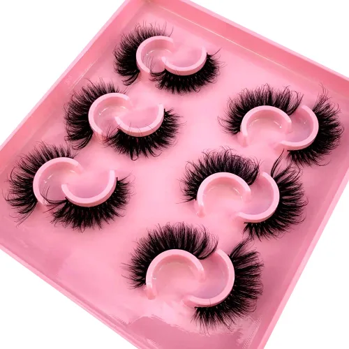 Miniatura 16 de Paquete de 6 pares de pestañas postizas esponjosas de imitación natural de visón sintético 3D (3DQG-125)