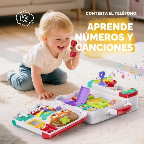 Miniatura 5 de Tablero Ocupado 54 en 1 en Inglés y Español Juguetes Montessori Regalo para Niños de 1 a 2 Años, Juguetes Educativos Montessori para Niños Pequeños