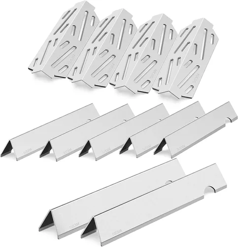 Miniatura 28 de QuliMetal 44.5 cm SUS304 Barras Aromatizadoras y Deflectores de Calor para Parrillas Weber Genesis 300 Series, Compatibles con Genesis E310 E320