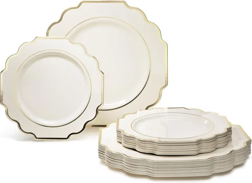 Miniatura 48 de OCCASIONS juego para 25 comensales (200 piezas), 80 comensales (640 piezas), 120 comensales (960 piezas), blanco imperial, 10.5 pulgadas, 7.5 A.