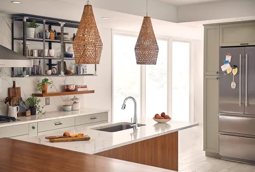 Miniatura 2 de Moen grifo de cocina desplegable de cromo elegante con rociador retráctil con potencia mejorada, grifo de cocina moderno de arco alto, instalación