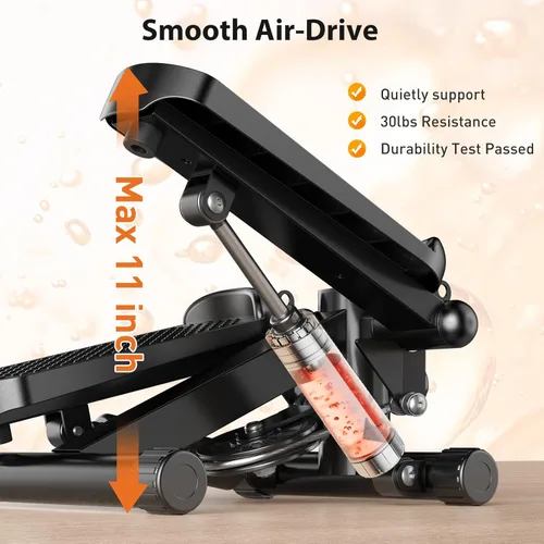 Miniatura 8 de OLIXIS Steppers para ejercicio en equipo de entrenamiento en casa, mini máquina de ejercicio para personas mayores, stepper de giro con bandas