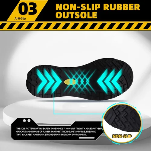 Miniatura 4 de Zapatos de trabajo antideslizantes para hombre, zapatos de chef impermeables para cocina, hospital, antideslizantes, con amortiguación de aire