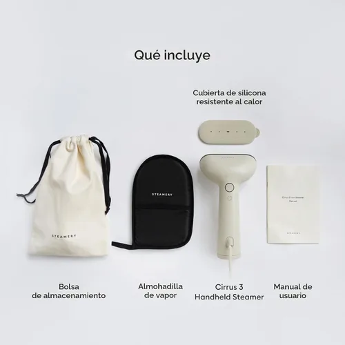 Miniatura 6 de Steamery Vaporizador de ropa de mano Cirrus 3, 1200 W, enchufe estadounidense, placa de planchar térmica, calentamiento rápido, removedor de arrugas