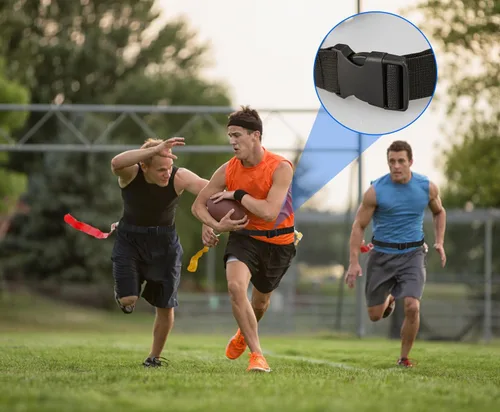 Miniatura 5 de DkOvn Cinturón de Fútbol Americano con Banderas, 2 piezas, Cinturón Ajustable de Fútbol Americano con Cinturón y Banderas, para Jóvenes, Adultos
