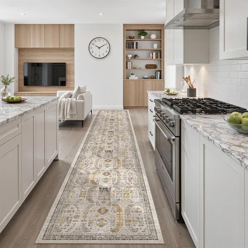 Miniatura 622 de Madane Tapete lavable de 2 x 10 pies para pasillo, cocina, recibidor, clásico, suave, antideslizante para interiores, casa de campo, baño, sala