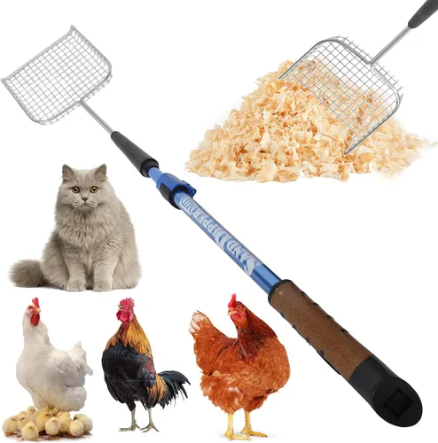 Miniatura 12 de Cuchara de arena para gatos Sand Dipper de metal – Cuchara de caca de gato con mango largo para caja de arena (41”), Cuchara de arena para gatos