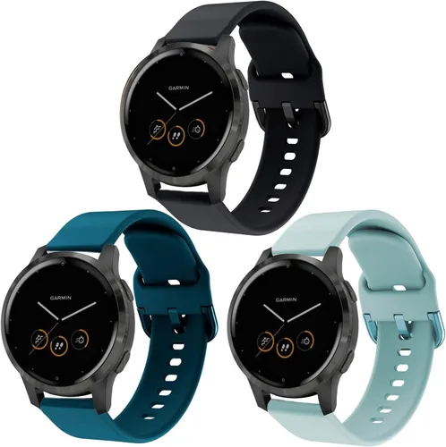 Miniatura 13 de ViCRiOR Paquete de 3 correas de reloj compatibles con Garmin Venu 4 1.614 in/Venu 3S/Venu 2S/Vivoactive 4S/Vivomove 3S, 0.71 pulgadas, silicona