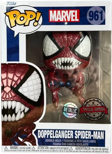 Miniatura 2 de Funko Pop Marvel Spiderman Doppelganger #961 Metallic - Edición especial exclusiva - FUN59175 Figura, multicolor, talla única