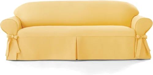 Miniatura 3 de Montgomery Ward Solid Farmhouse Slipcovers - Furniture Cover, 100% Cotton, Living Room Décor, Chair, Goldenrod, up to 34" w